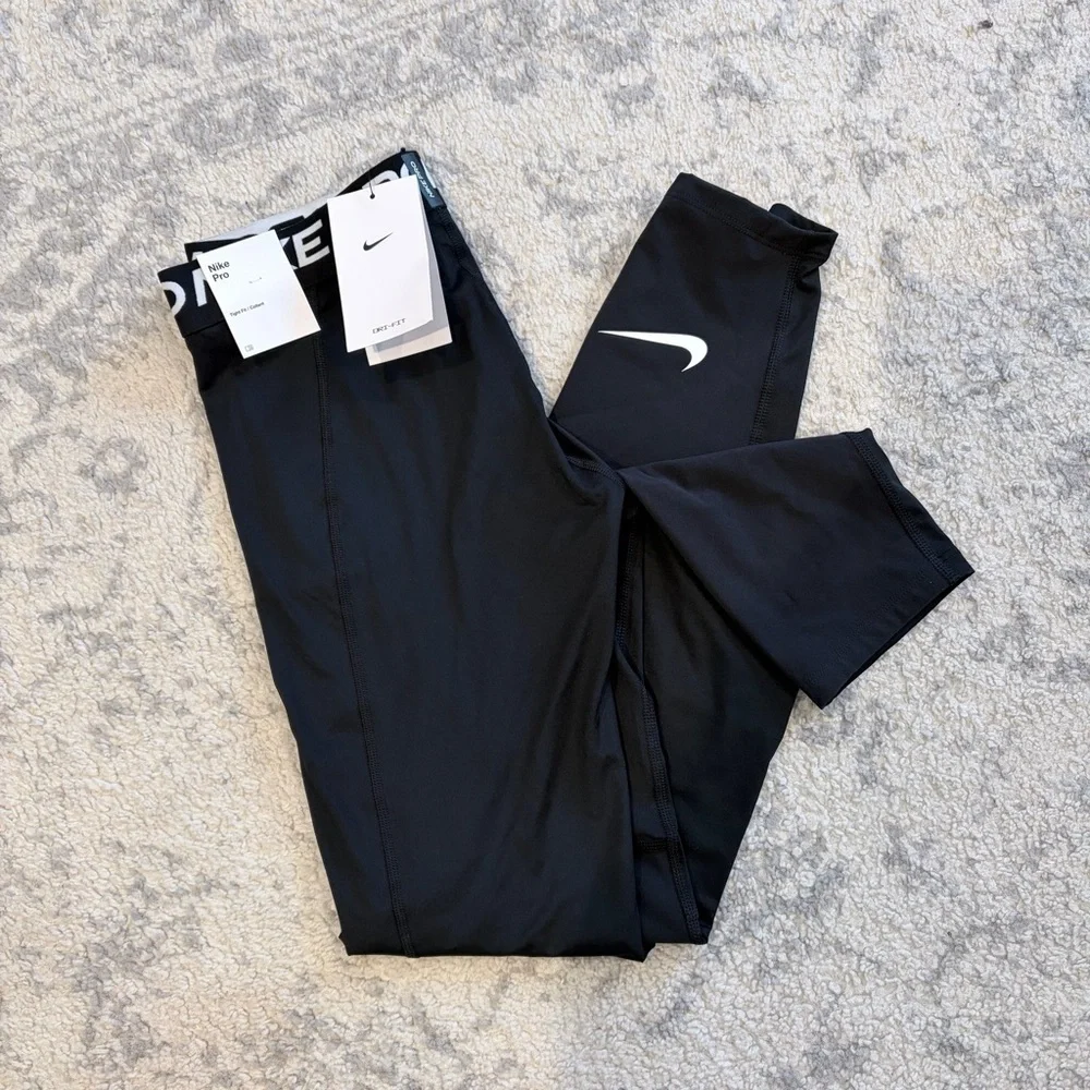 Nike Pro Dri-FIT Kids XL Black Compression Leggings NWT Athletic